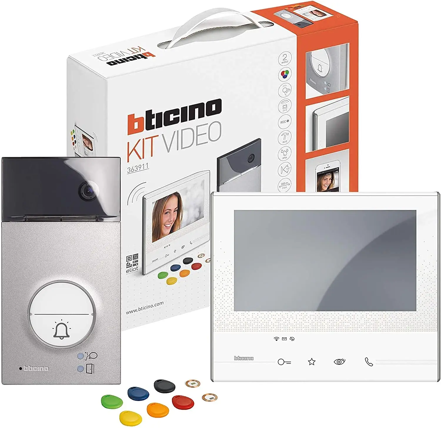 Kit BTicino Videoporteiro Unifamiliar Wi-Fi – Série Linea 3000 & Monitor Classe 300X13E (363911)