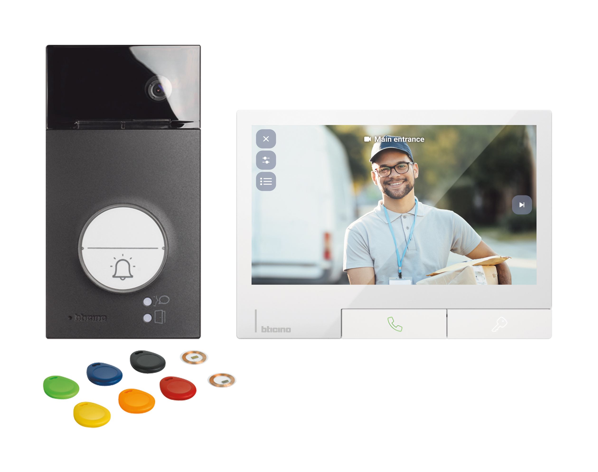 Kit BTicino Videoporteiro Unifamiliar Wi-Fi – Série Linea 3000 Black & Monitor Classe 300X (7" Wi-Fi) - Imagem 2