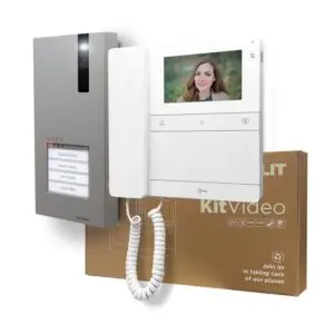 Kit Videoporteiro Unifamiliar 2 Fios – Série Quadra & Chronos com Auscultador (CR7461M)