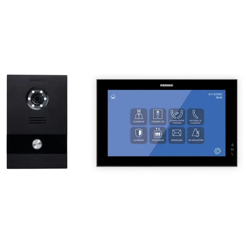 Kit Videoporteiro Unifamiliar IP – FERMAX Tecnologia MEET & Monitor WIT 10" Preto (1507)