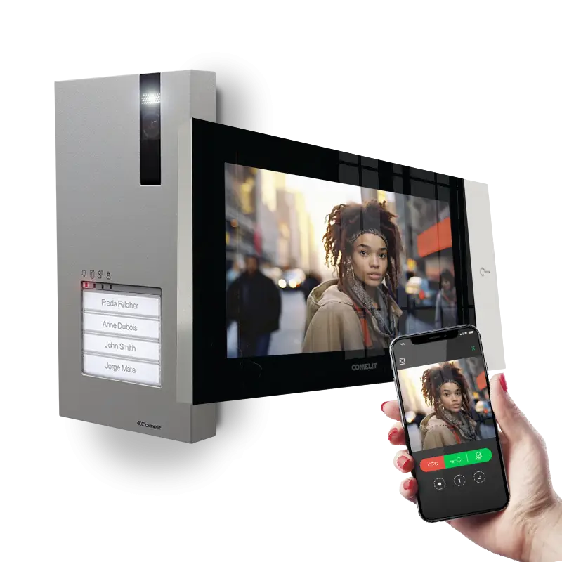 Kit Videoporteiro Unifamiliar IP Wi-Fi – Série Quadra & Monitor 7TOP (KVQ8570)